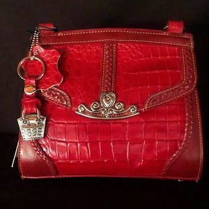 NWT Red Croco embossed leather!